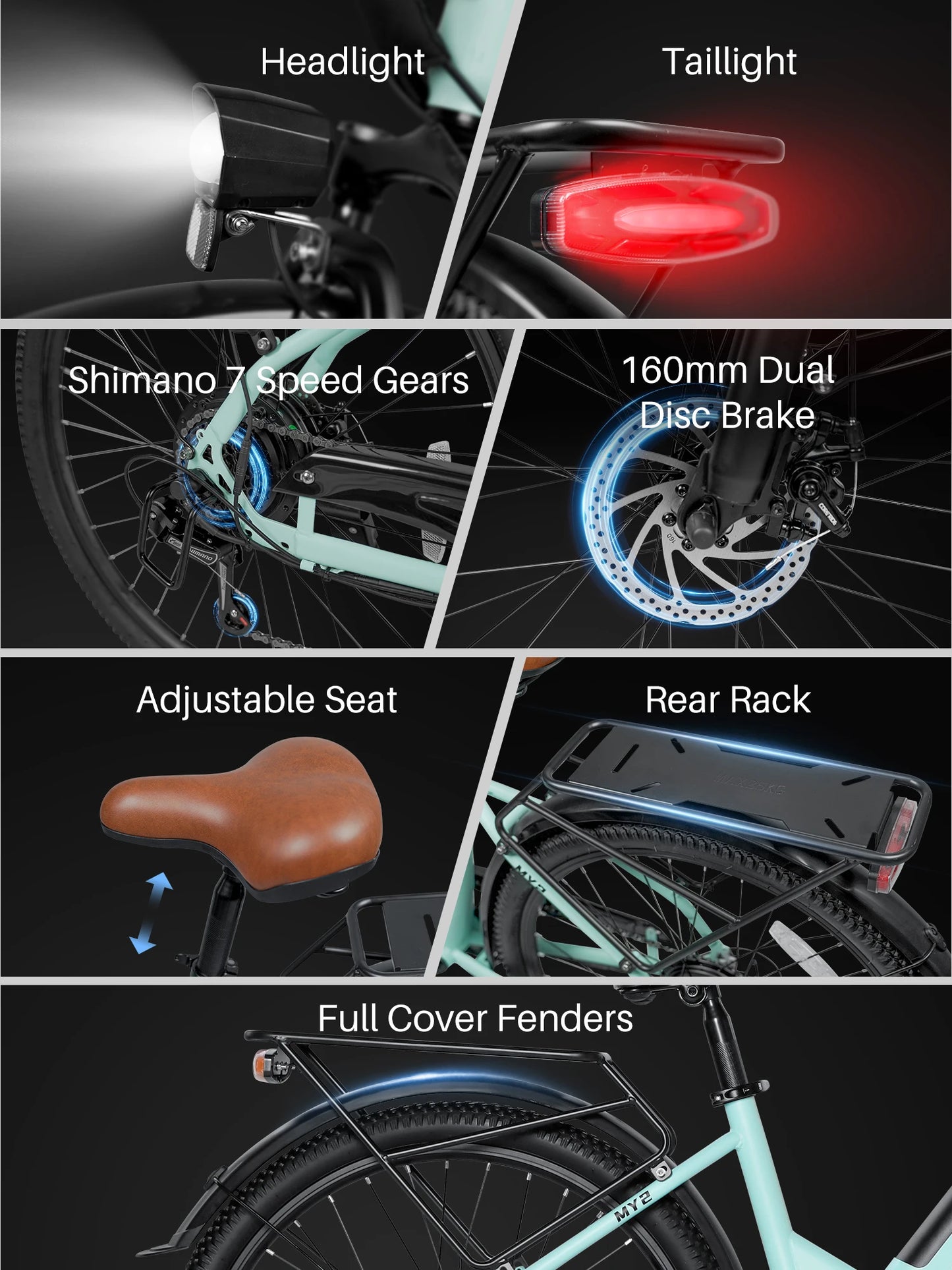 LikeBike MY2 E Bike 1500W Peak Motor 48V15AH Removable Battery Electric Bike Dual Disc Brakes One Year Warranty Electric Bicycle