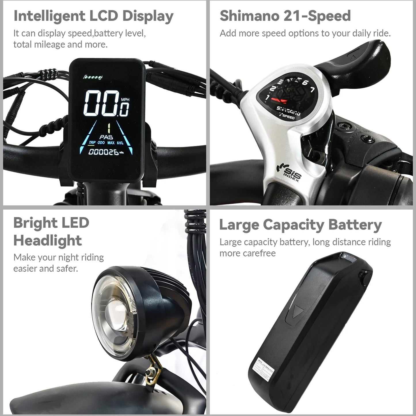 Electric Bike 2000W Dual Motor 48V20AH Lithium Battery 21 Speed E-bike Hydraulic Brake 26*4 Inch Fat Tire Snow Electric Bicycle