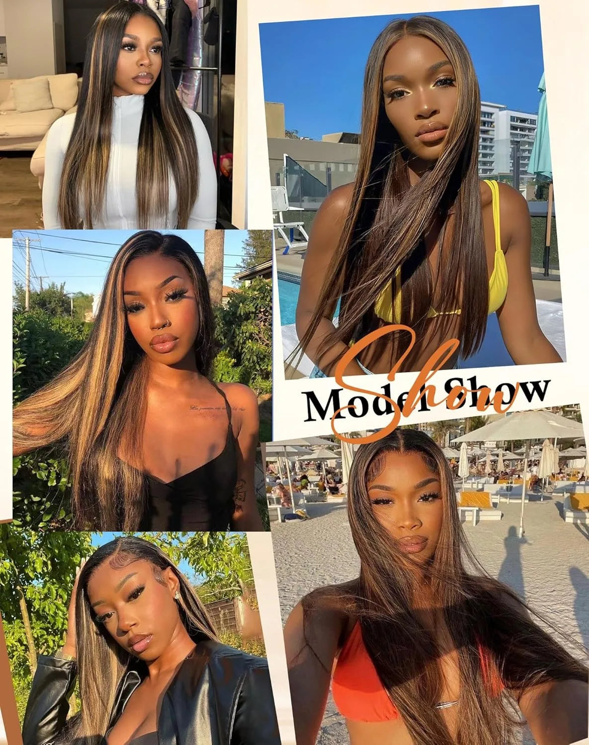 1B/30 Black and Brown Highlights Bone Straight 13x4 HD Lace Front Human Hair Wigs Brazilian Ombre Brown Colored Lace Frontal Wig