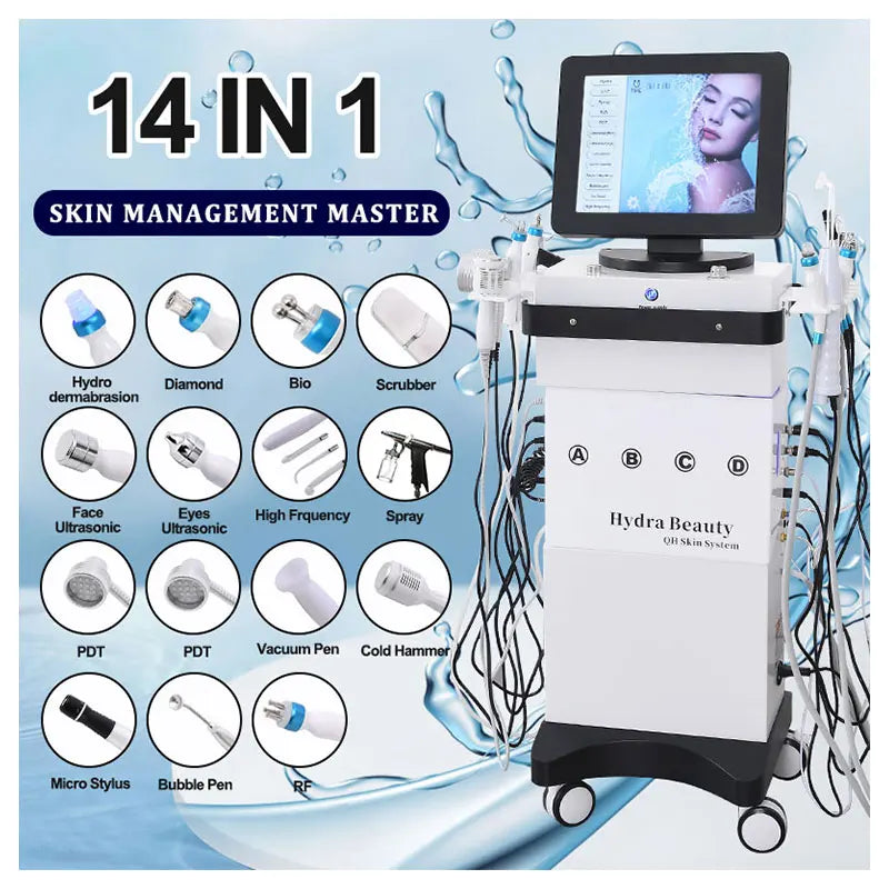 NEW EST 14 in 1 Women Aesthetic Beauty Equipment Bubble Oxygenation Scrubber Facial Machine