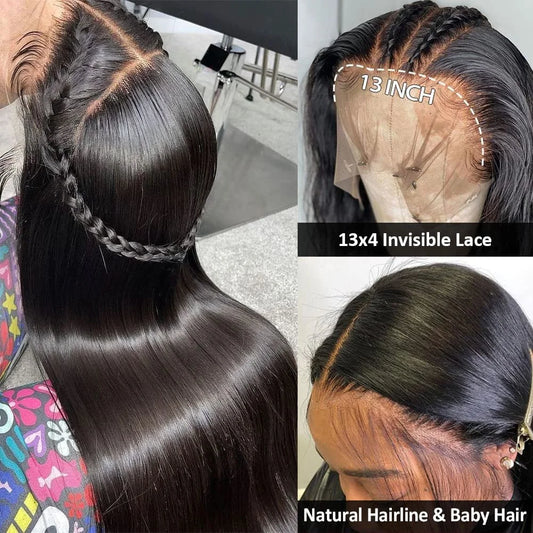 250% High Density Bone Straight Human Hair Wigs 13x4 HD Lace Front Wig Brazilian 13X4 Full Lace Frontal Human Hair Wig