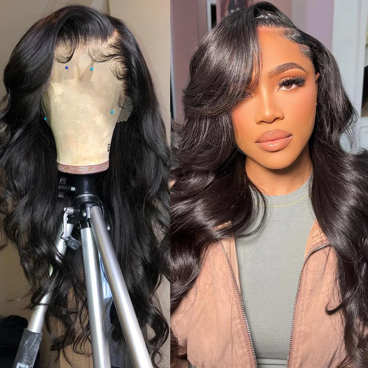 Natural Brazilian Human Hair Wig 40 Inch 200% Density Body Wave 360 5*5 13*4 13*6 HD Transparent Lace Frontal Wig for Women