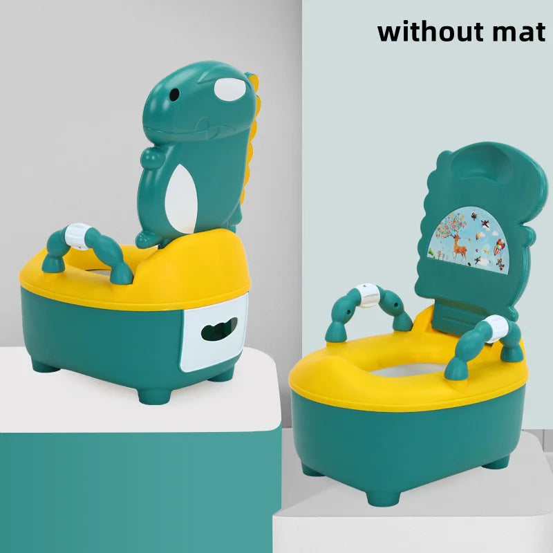 Children's Pot Cute Dinosaur Baby Toilet Seat Easy To Clean Baby Cartoon Portable Urinal Toilet Safe Training Stool 1-6 Years