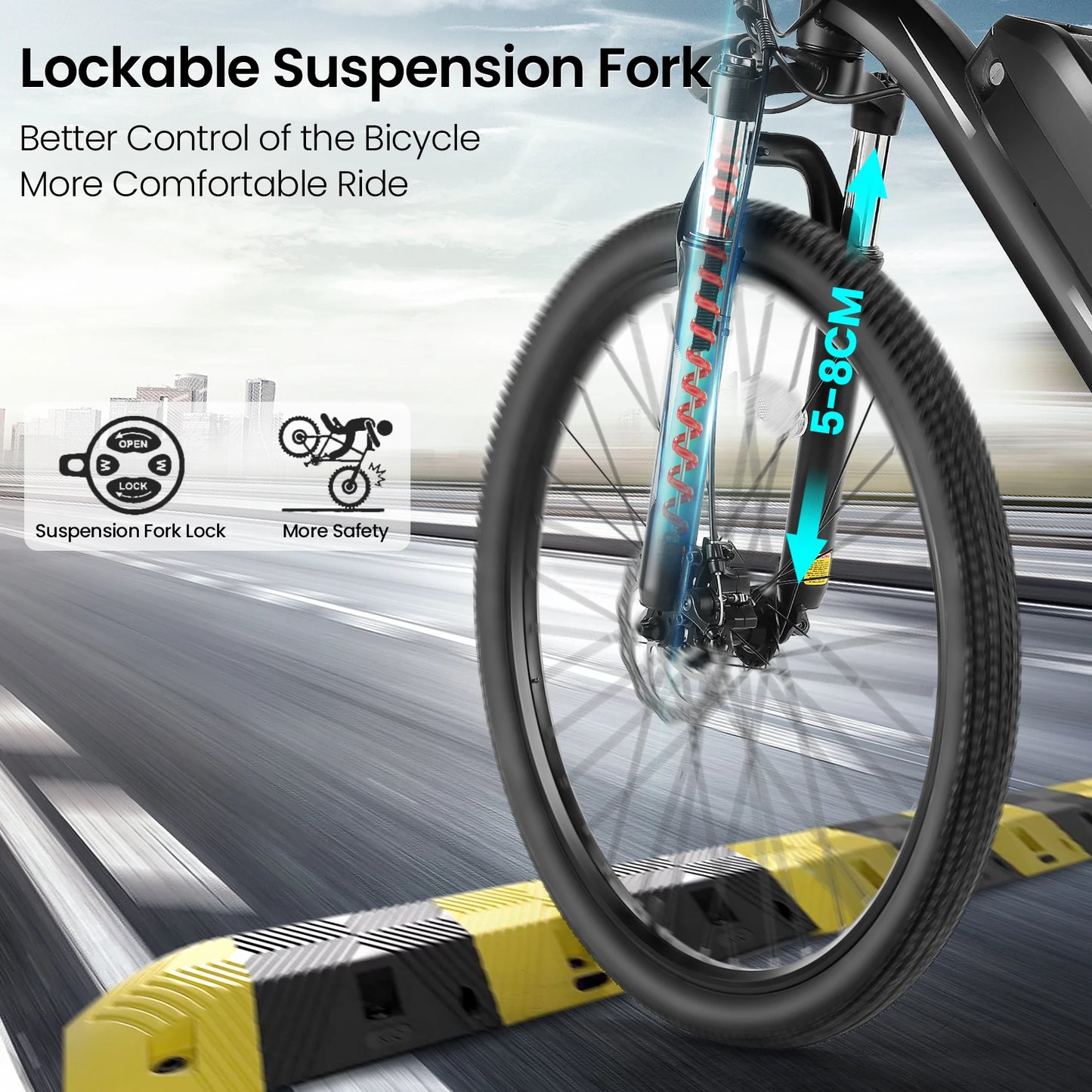 27.5" Electric Bike for Adults, with 500W Peak Motor,499.2WH Removable Battery, Suspension Fork, 21 Speed Gears