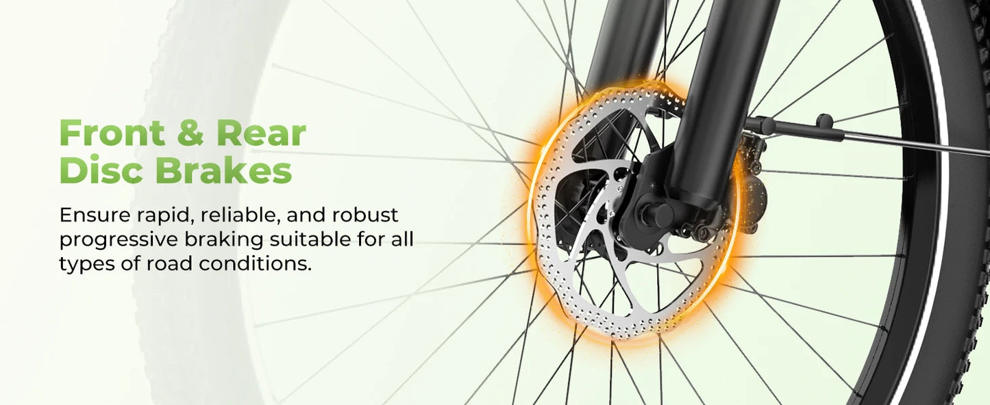 Cybervelo EK2 48V 1000W Peak Motor, Removable Battery 7-Speed Shift Urban Commute EBike, 26" City Ride Long Range Electric Bike