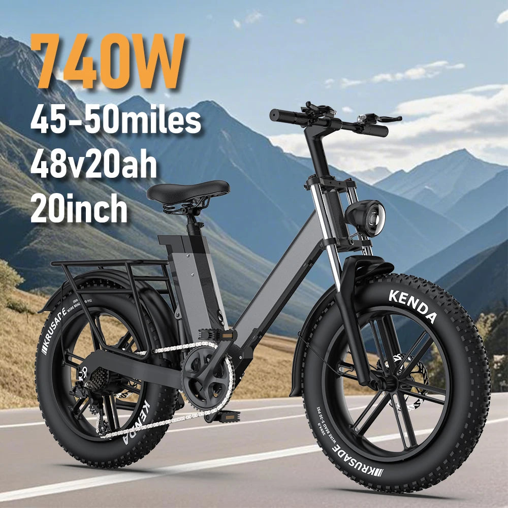 Electric Bike for Adults Teens 13-16 Fast Ebike Fat Tire Electric Motorcycle with 48V 20AH Battery E Bike 40MPH 40MI Range Mount