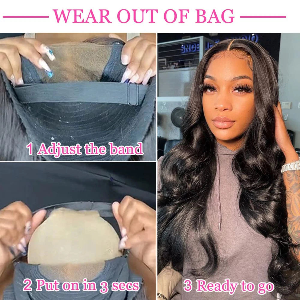 Silkwave Pre Cut Wear Go Body Wave Glueless Wig Human Hair 100% Pre plucked 4x4 5x5 Transparent Lace Closure Wig for Black Women
