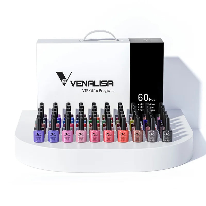 1Set VENALISA TPO FREE Whole Set Nail Gel Polish with Color Display For New Learner Nail Maincure Gel Varnish Branded Suitcase