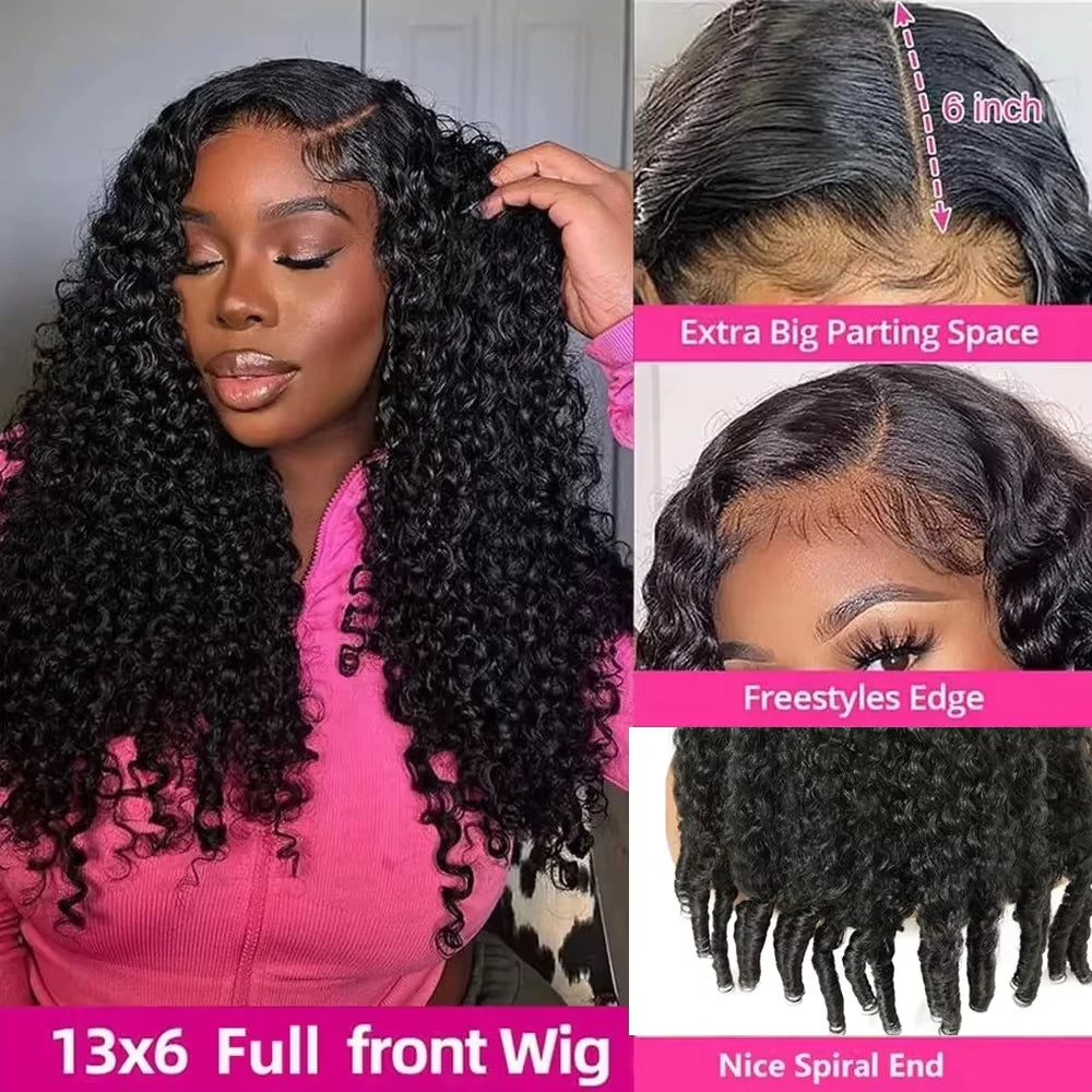 Hd Lace Wig 13x6 Human Hair 210 Density Burmese Curly Wig Human Hair Pre Plucked 15A Burmese Virgin Human Hair Wigs For Women