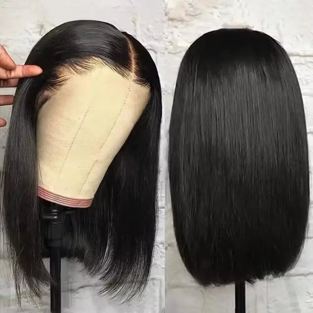 Glueless Bone Straight Short Bob Wig 13x4 13x6 HD Lace Front Wig 250% Density Brazilian Human Hair Pre Plucked For Black Women