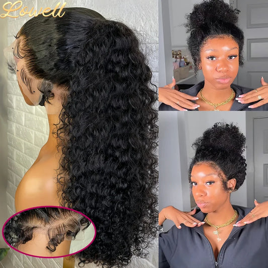 200 Density Water Wave Lace Front Wig 4x4 5x5 Lace Closure Wig 13x4 13x6 hd Lace Frontal 360 Curly Human Hair Wigs for Women