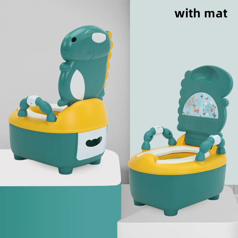 Children's Pot Cute Dinosaur Baby Toilet Seat Easy To Clean Baby Cartoon Portable Urinal Toilet Safe Training Stool 1-6 Years