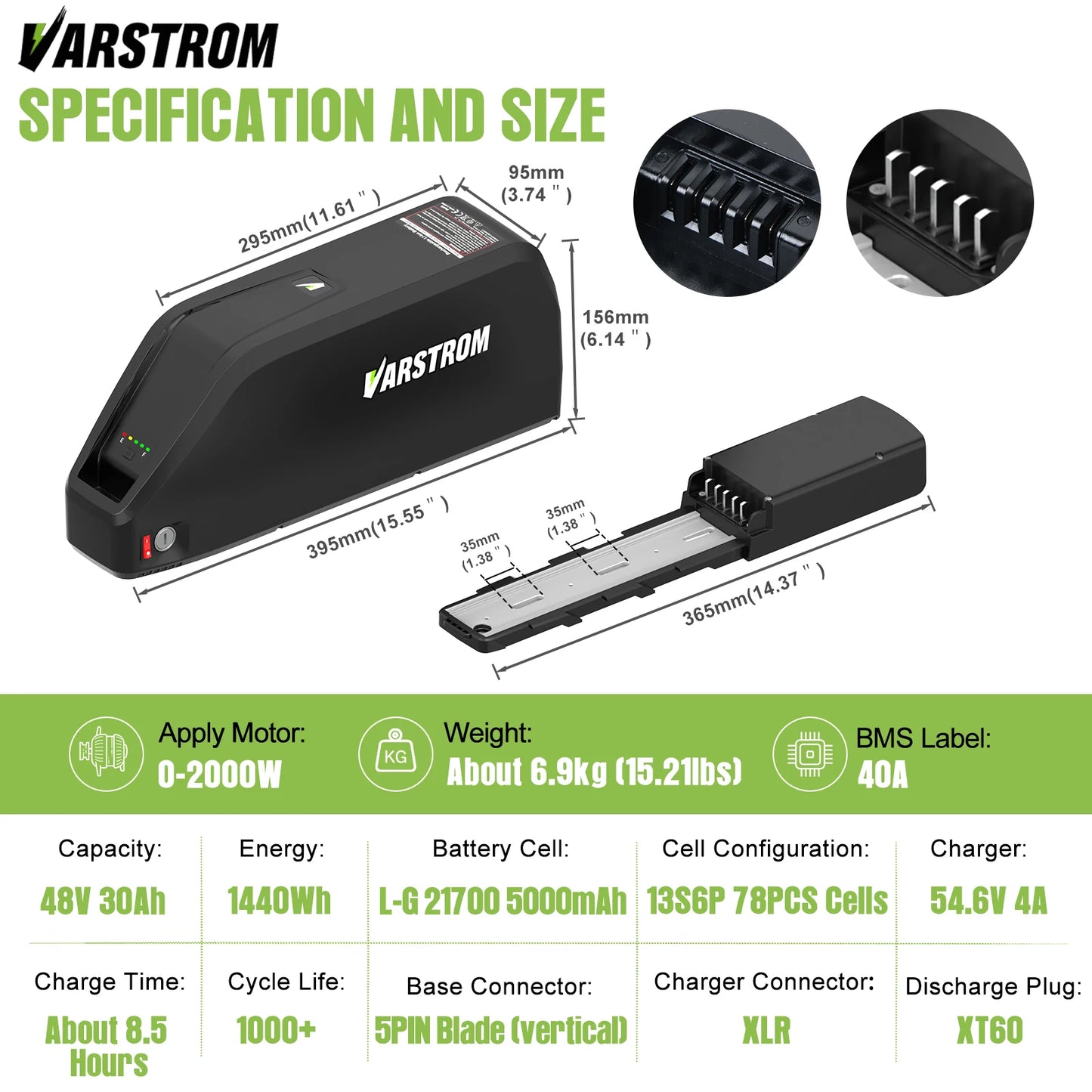 Electric Bike Battery Hailong 48V 36V 52V 20AH 30AH Downtube Pack with Original 21700 Cell 40A BMS for BBS02 TSDZ8 E-Bike Motor