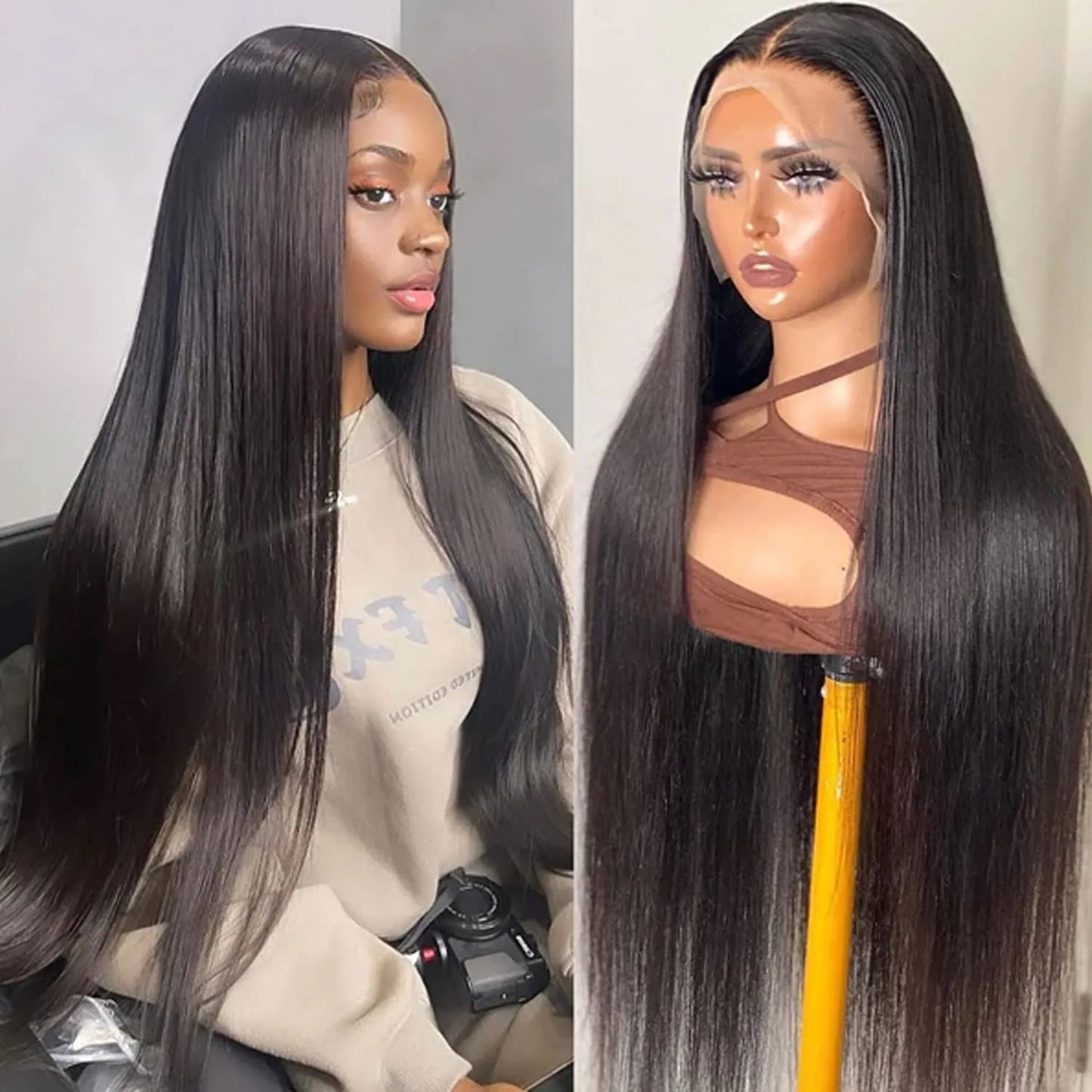 40 42 Inch 5x5 13x4 HD Transparent Lace Front Human Hair Wigs 200 Density 13x6 Bone Straight Lace Frontal wig For Black Women