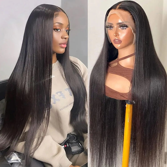 40 42 Inch 5x5 13x4 HD Transparent Lace Front Human Hair Wigs 200 Density 13x6 Bone Straight Lace Frontal wig For Black Women