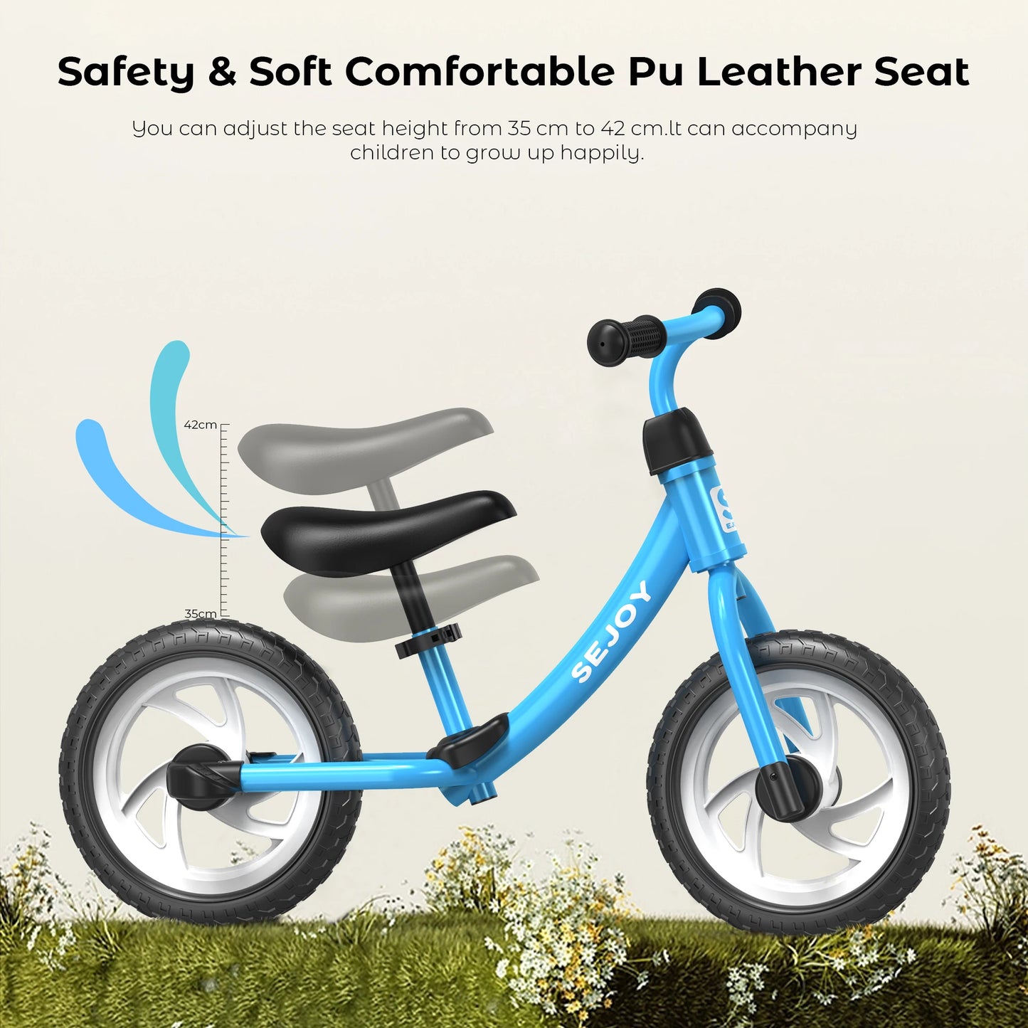 SEJOY Balance Bike for Kids Toddler Training Bicycle  for Ages 2-6 Years Old Outside Bike Toy Scooter Saddle Height Adjustable