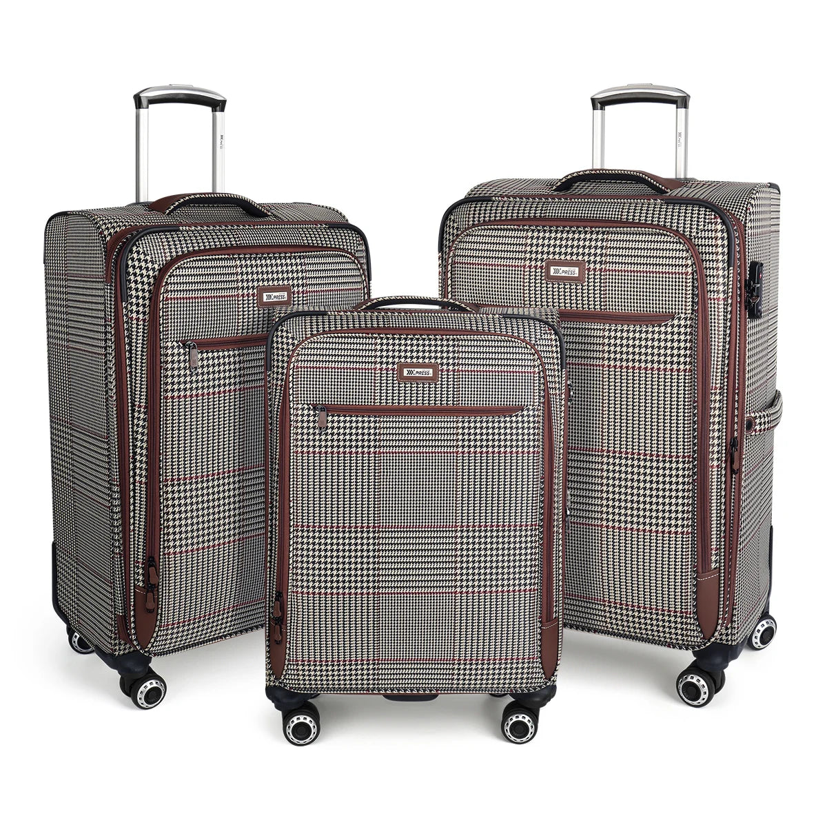 Softside Luggage Expandable 3 Piece Set Suitcase with 360° Upright Spinner Softshell Lightweight Luggage Travel Set 20"/26"/30"