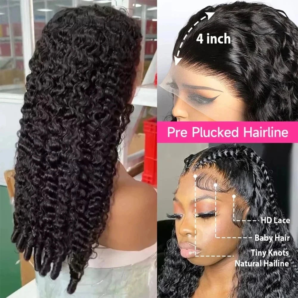 Hd Lace Wig 13x6 Human Hair 210 Density Burmese Curly Wig Human Hair Pre Plucked 15A Burmese Virgin Human Hair Wigs For Women