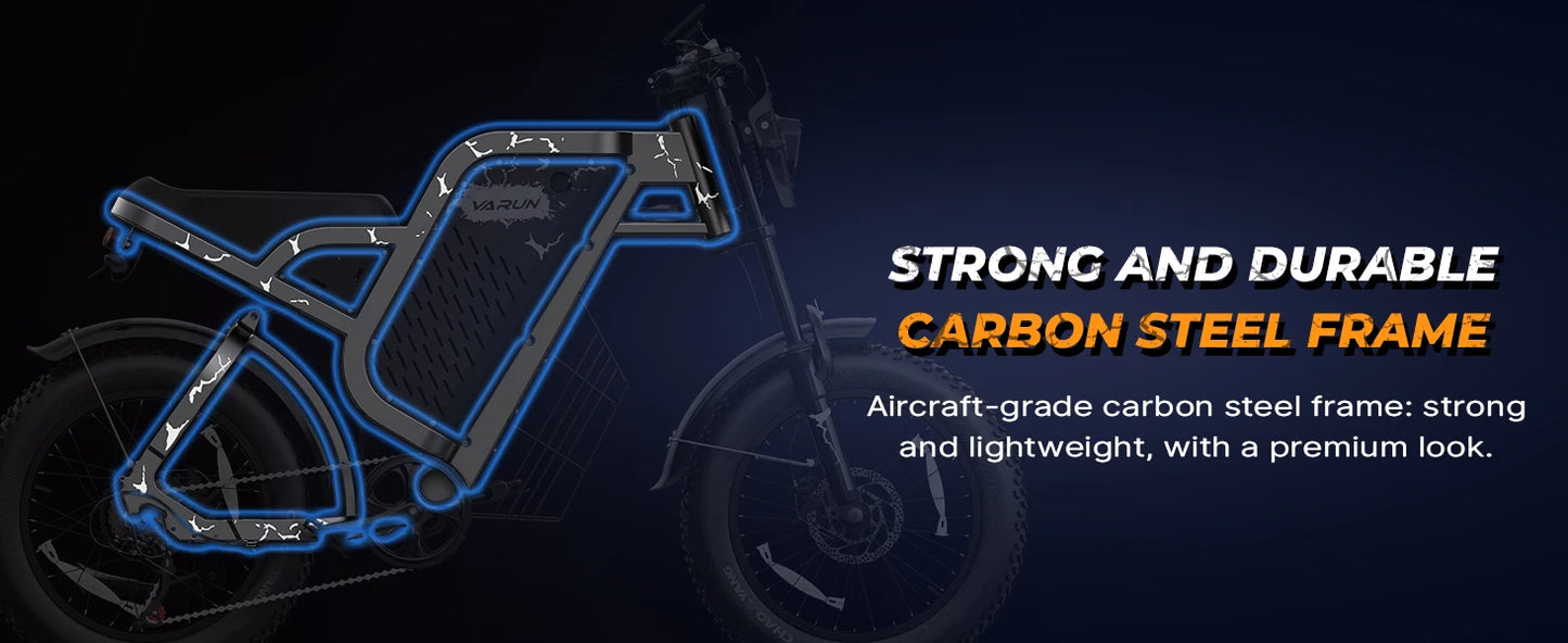 VARUN X-Plorer Raptor Electric Bicycle 1000W Motor 48V 20.8Ah Battery Adult E-Bike 20*4.0 Inch Fat Tire Off-road Mountain Bike