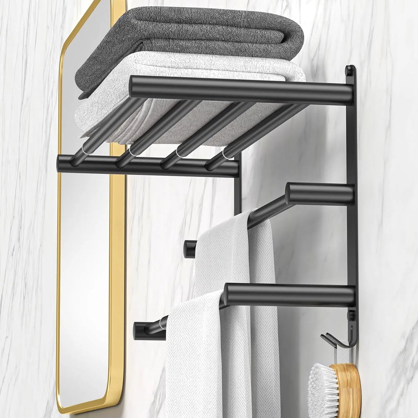 Towel Bar for Bathroom Wall Mount17-30.7inch Adhesive Shower Towel Rack Stainless Steel
