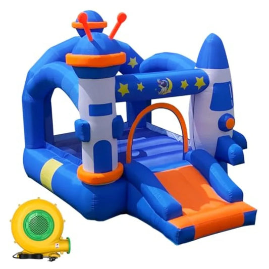 Bounce House Inflatable Bouce House for 36 with Basketball Hoop Jump Area and Slide SpaceThemed Inflatable Bouncy Castle with A
