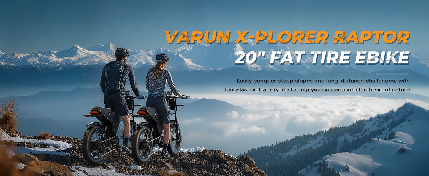 VARUN X-Plorer Raptor Electric Bicycle 1000W Motor 48V 20.8Ah Battery Adult E-Bike 20*4.0 Inch Fat Tire Off-road Mountain Bike