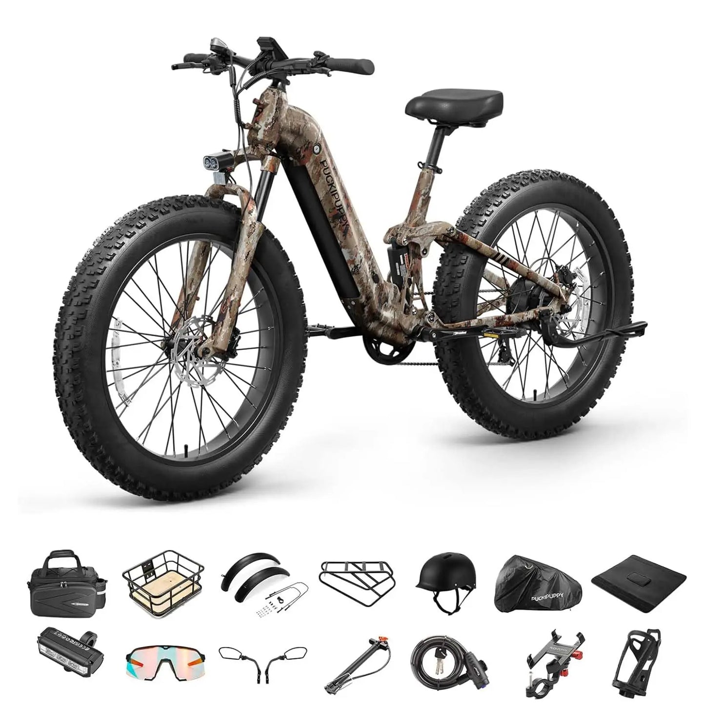 PUCKIPUPPY Boxer St Electric Bike for Adults 960W 48V 20AH Electric Bicycles with Luxury Accessory Pack and Extra 15Ah Battery