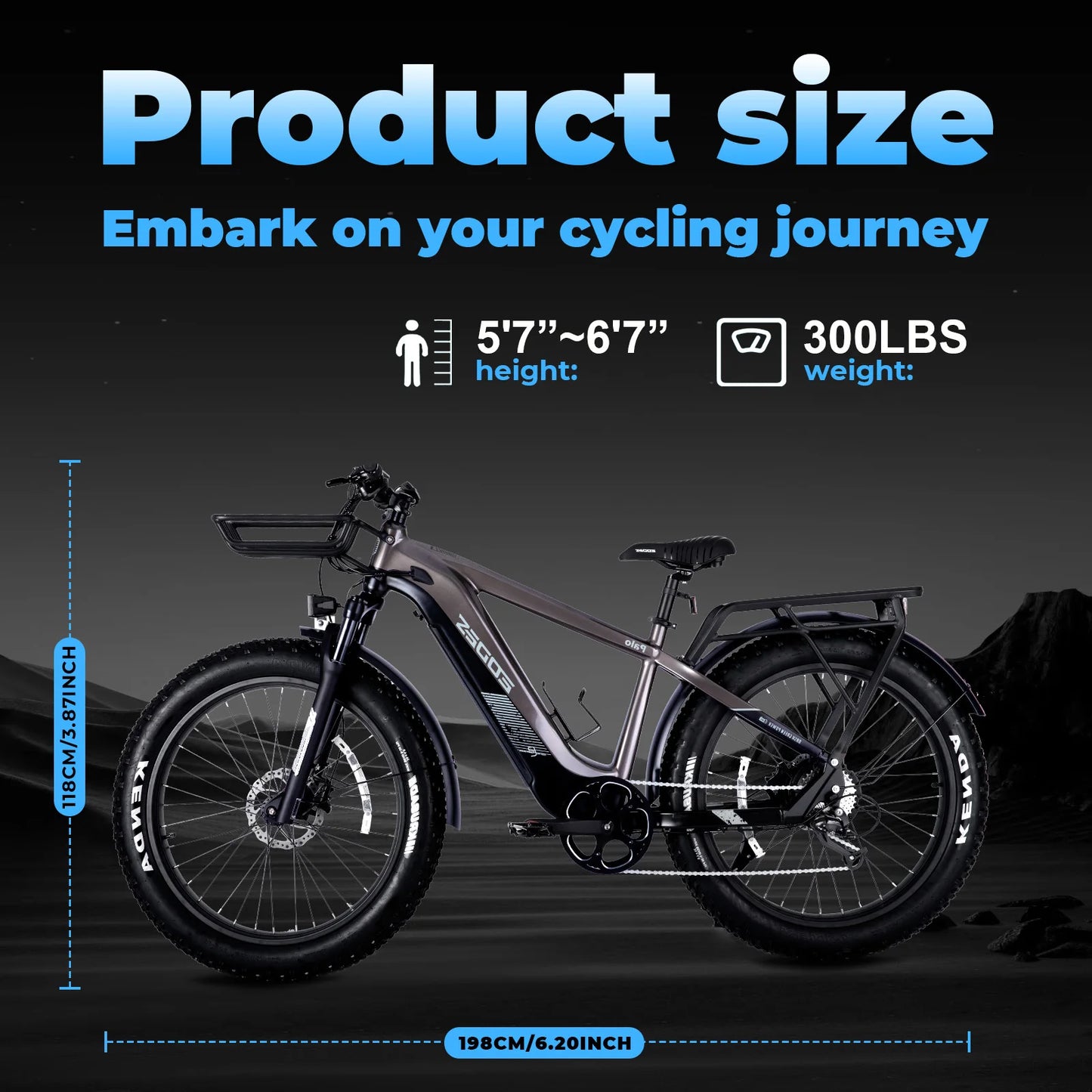 Adult electric bicycle 750W52Vdetachable battery electric bicycle 26inch thick tire front shock absorber mountain electric bicyc