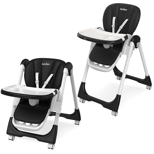 SEJOY Baby Feeding Chair with Dining Table High Chair for Feeding Children's Folding Dining Chair with Wheel