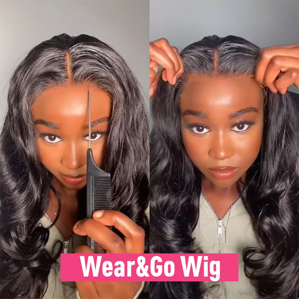 6x4 Pre Cut Glueless Wig Human Hair Ready To Wear And Go Preplucked Body Wave 13x6 HD Lace Frontal Human Hair Wigs For Women 200