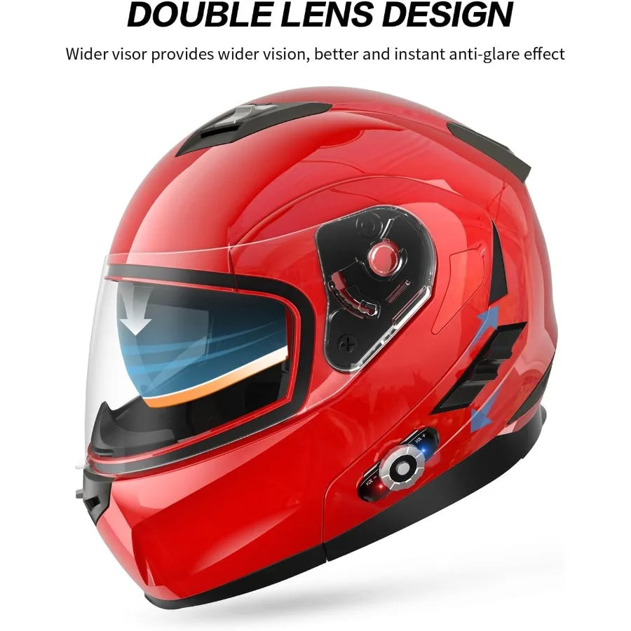 Motorcycle Helmet Bluetooth 5.0 Integrated New EPS FreedConn BM2S Modular Flip Up Dual Visor Motorbike Helmet DOT FMVSS218 Appr