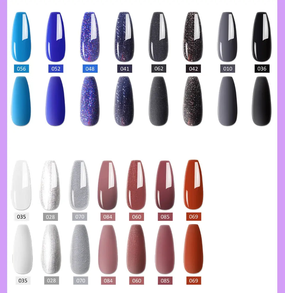 Nail Gel Polish Kit 21PCS 8ML Glitter Nails Art Gel Varnish for Beginner Manicure Salon & Home Professional Art DIY Supplies Set