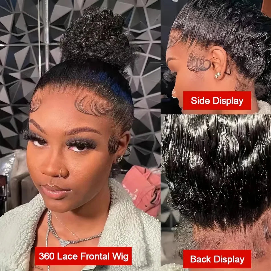 200 Density Water Wave Lace Front Wig 4x4 5x5 Lace Closure Wig 13x4 13x6 hd Lace Frontal 360 Curly Human Hair Wigs for Women