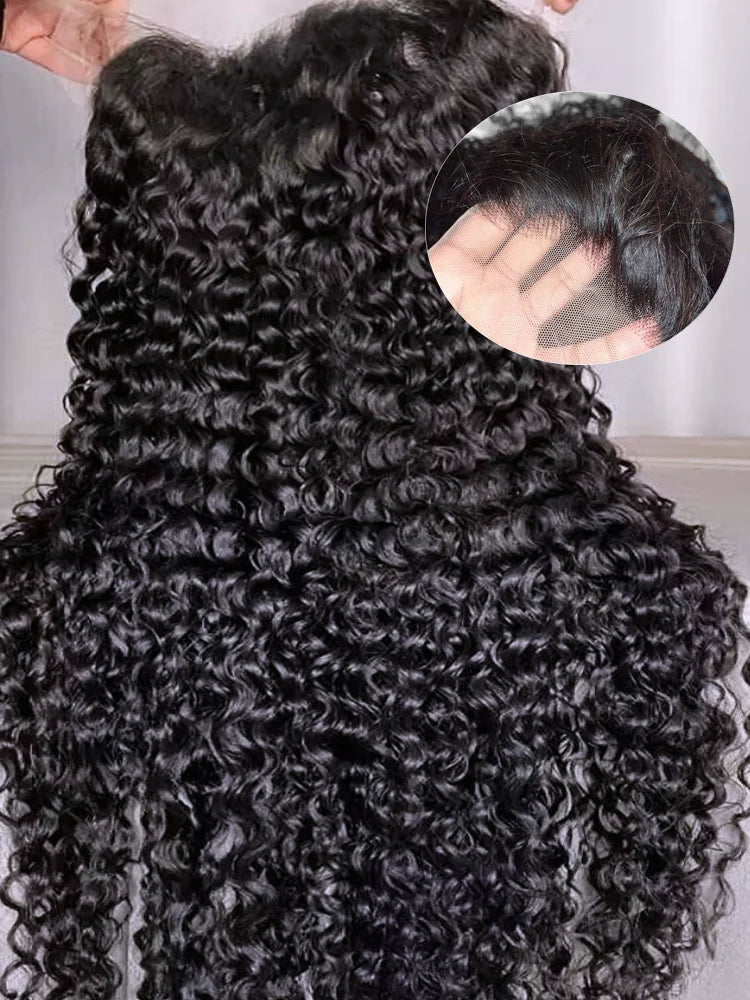 13X6 Deep Wave Curls Wigs Water Wave Black Wigs Human Hair And Wigs Transparent Hd Frontal Vietnamese Lace Front Multi Parting