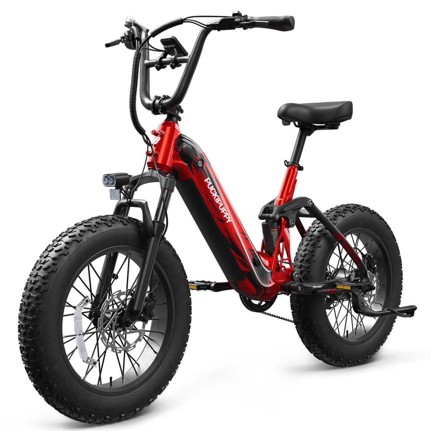 PUCKIPUPPY Corgi Electric Bike Mountain Ebike 20'' Fat Tire 960W 48V 20Ah Full Suspension Electric Bicycle with 2-Year Warranty