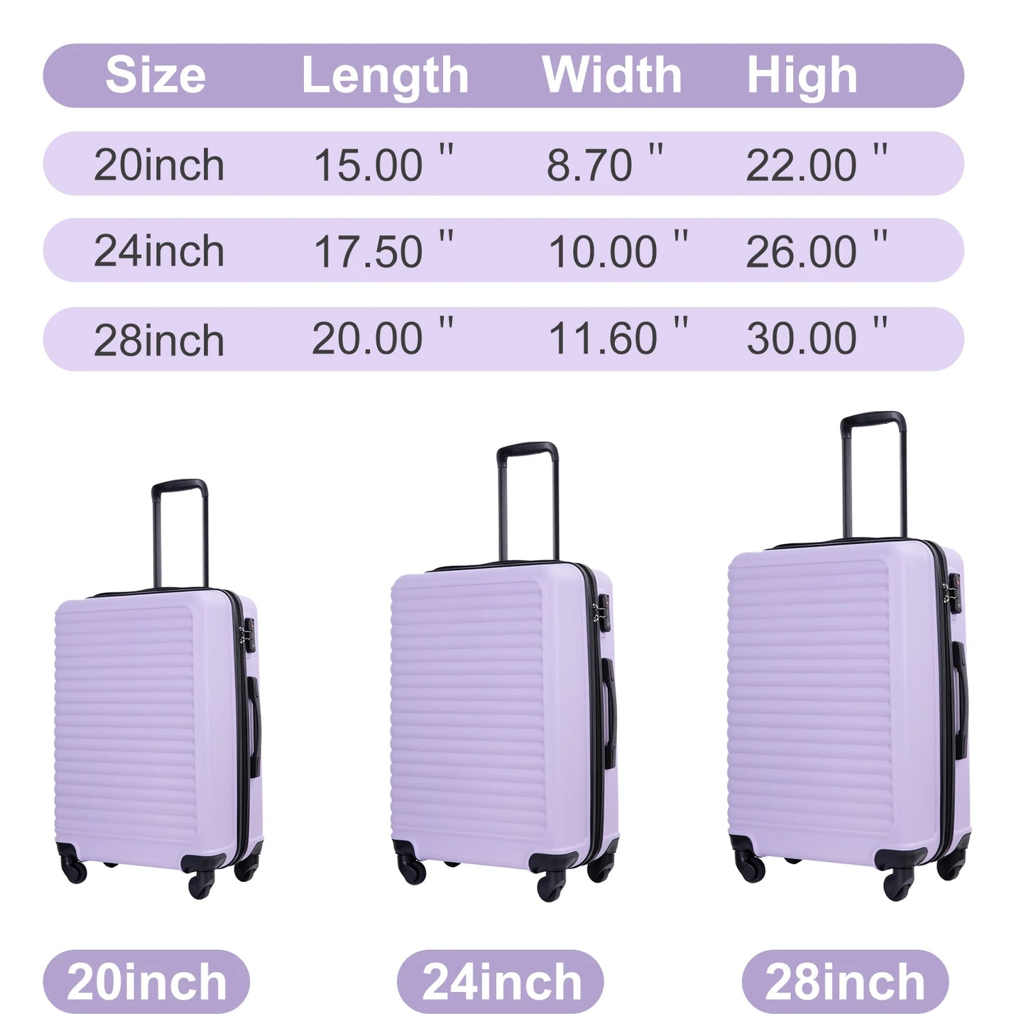 Travelhouse 20" Carry on Luggage Lightweight  Hardside Suitcase with Spinner Wheels
