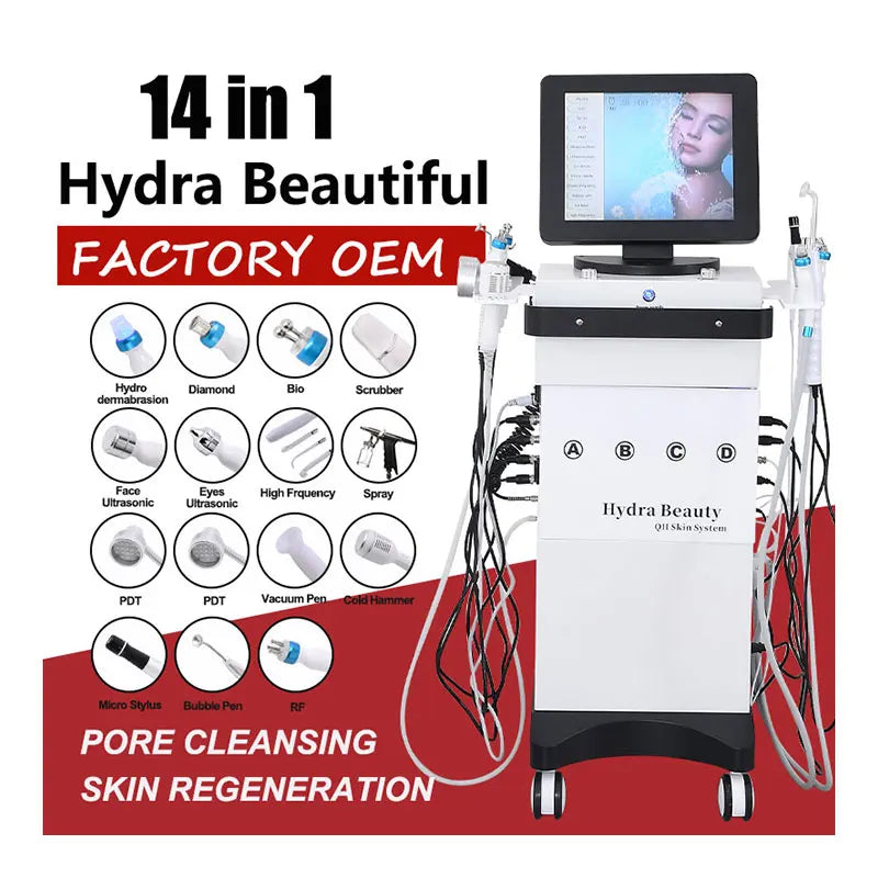 NEW EST 14 in 1 Women Aesthetic Beauty Equipment Bubble Oxygenation Scrubber Facial Machine