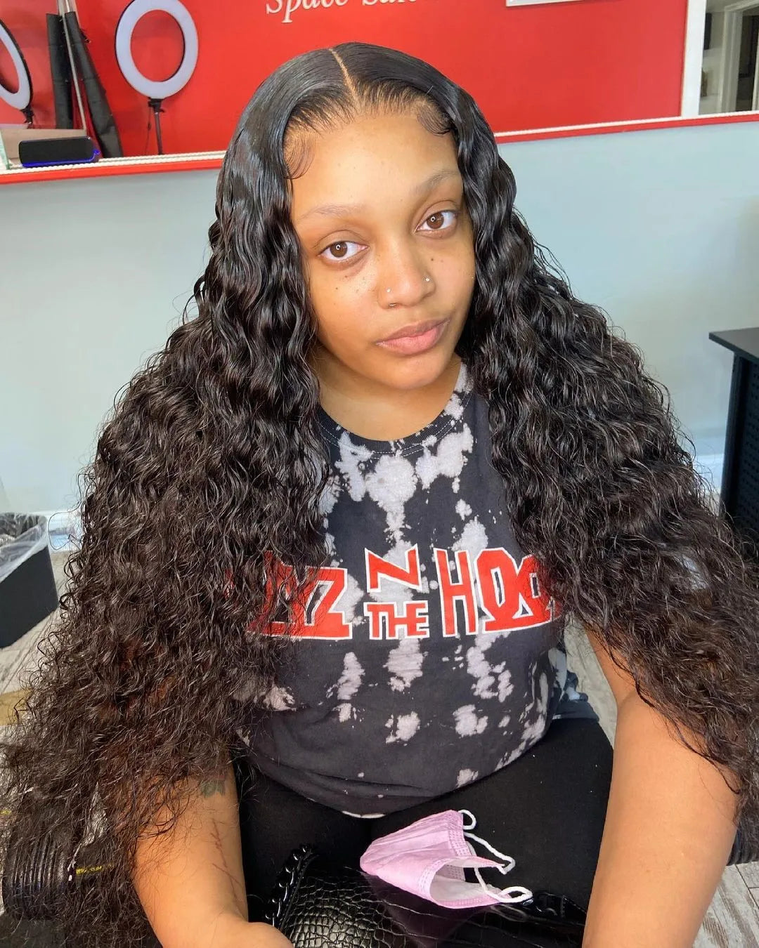 46 Inch Curly Wigs Deep Wave Human Hair 13x6 Lace Frontal Wigs 300% Density Glueless Wigs Human Hair 13x4 360 HD Lace Front Wigs