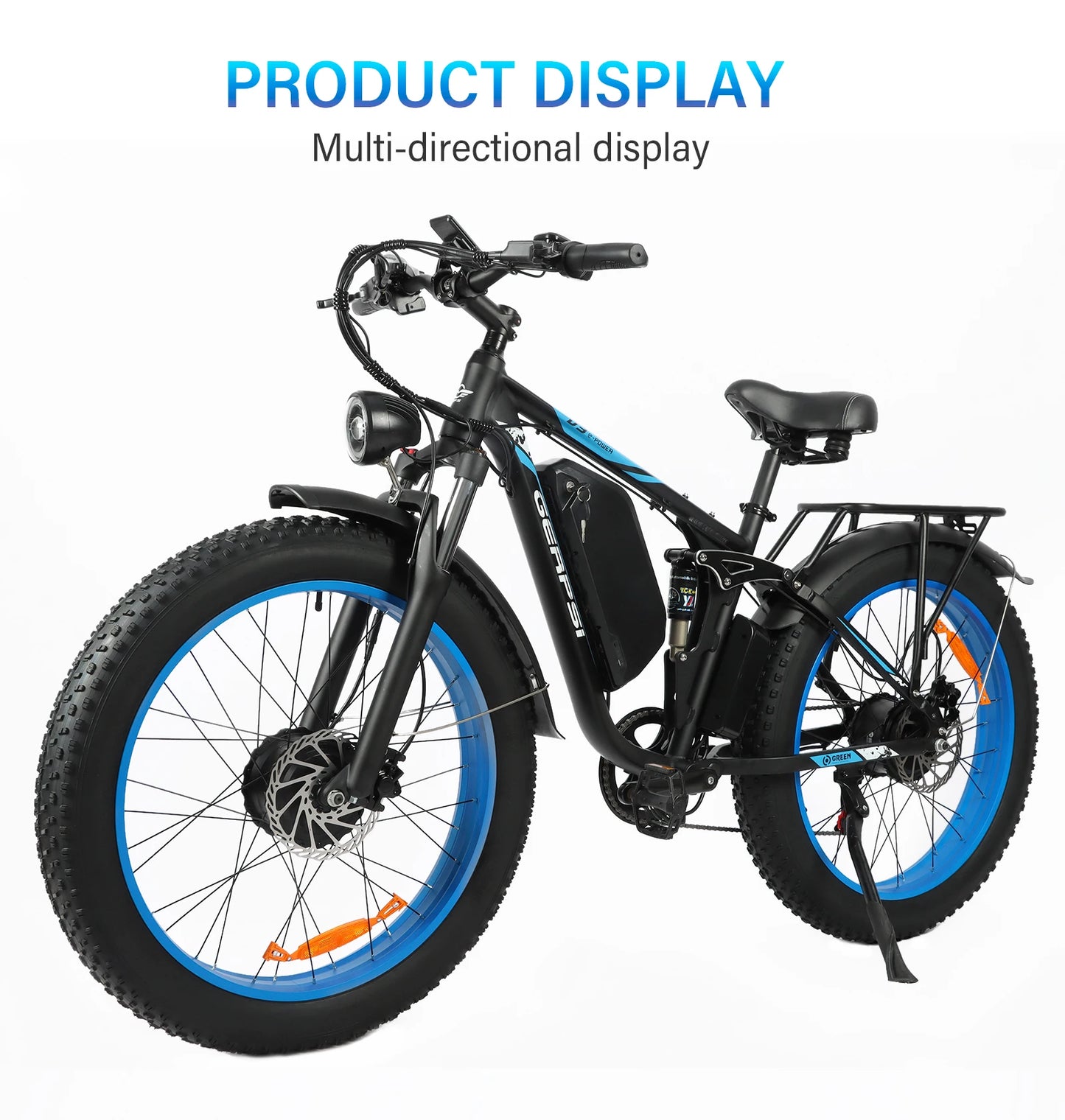 BAOLUJIE DP-2603 Adult E-bike 1500W*2 Motor 48V25Ah Battery Commute Electric Bike 26-inch Fat Tire E-Mountain Bike 21 Speeds