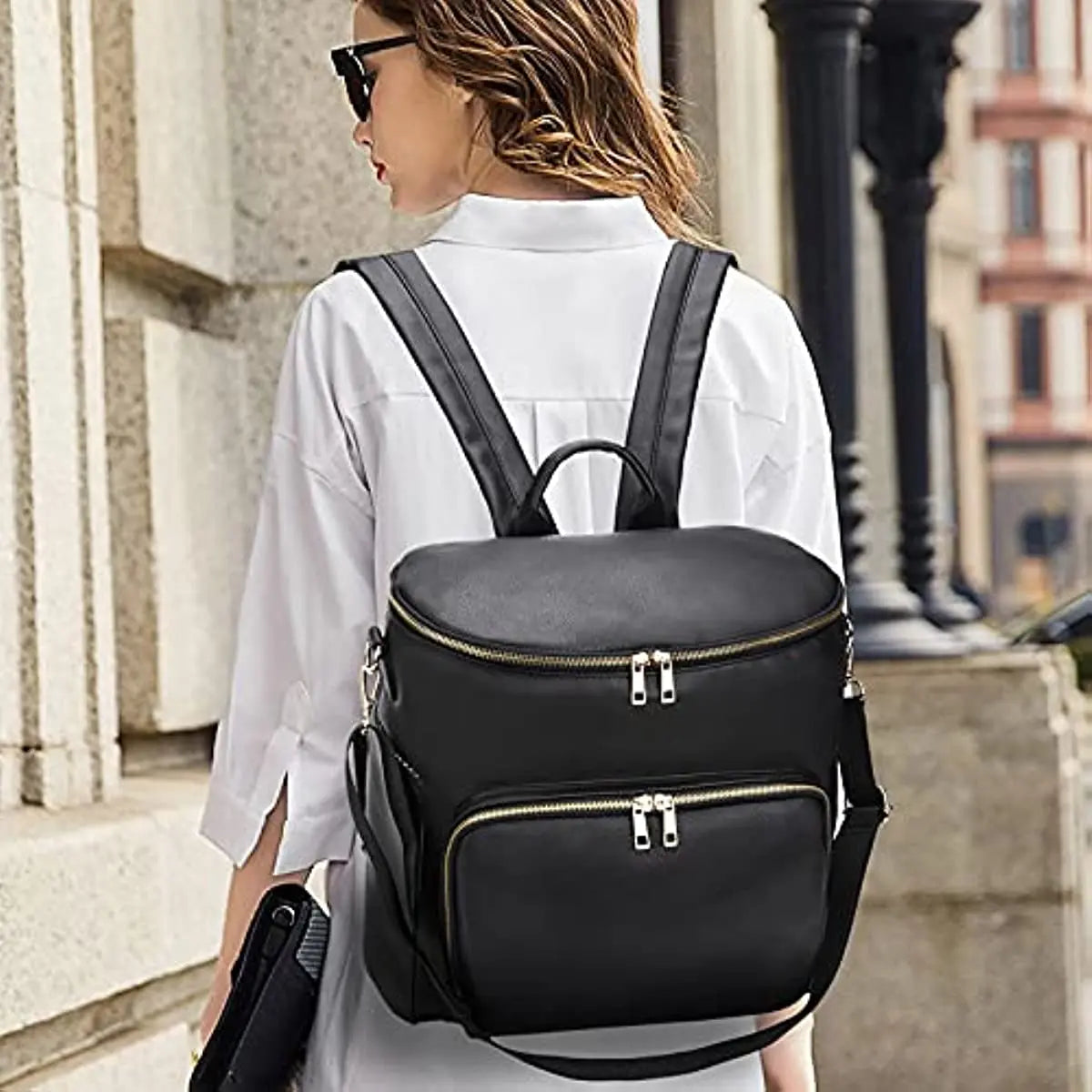 Large Capacity Diaper Bag Leather Backpack, Multifunction Travel Stroller Organizer for Mom Dad, Diaper Bag Dupe