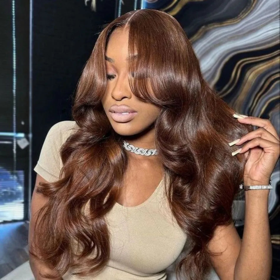 Body Wave Wig 13x6 Hd Lace Frontal Wig Chocolate Brown Lace Front Wig 30 32 inch 250 Density Human Hair wigs for women Choice