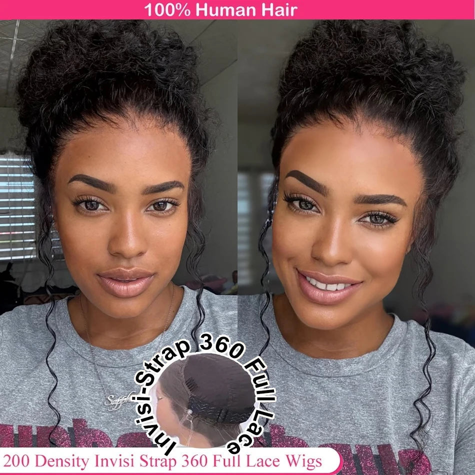 360 HD Full Lace Curly Wigs Human Hair Preplucked 13x6 13x4 Lace Frontal Wig Deep Wave Glueless Human Hair Ready To Wear 30Inch