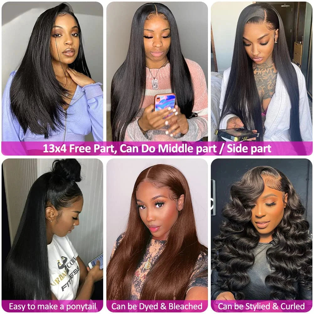 250% High Density Bone Straight Human Hair Wigs 13x4 HD Lace Front Wig Brazilian 13X4 Full Lace Frontal Human Hair Wig