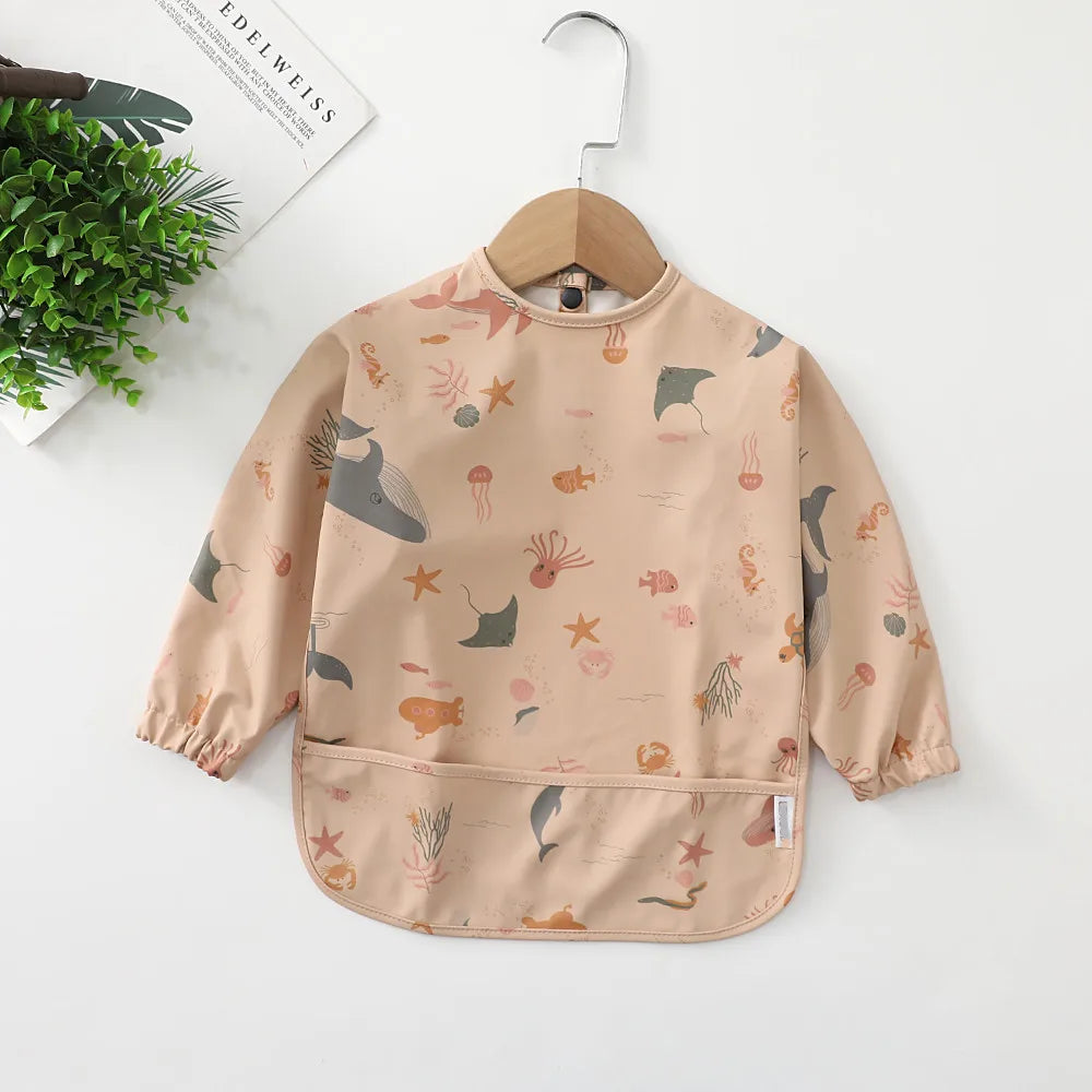 Children's Waterproof Anti-dress Bib Baby Eating Bib Super Soft Waterproof Baby Rice Pocket To Prevent Dirty Feeding