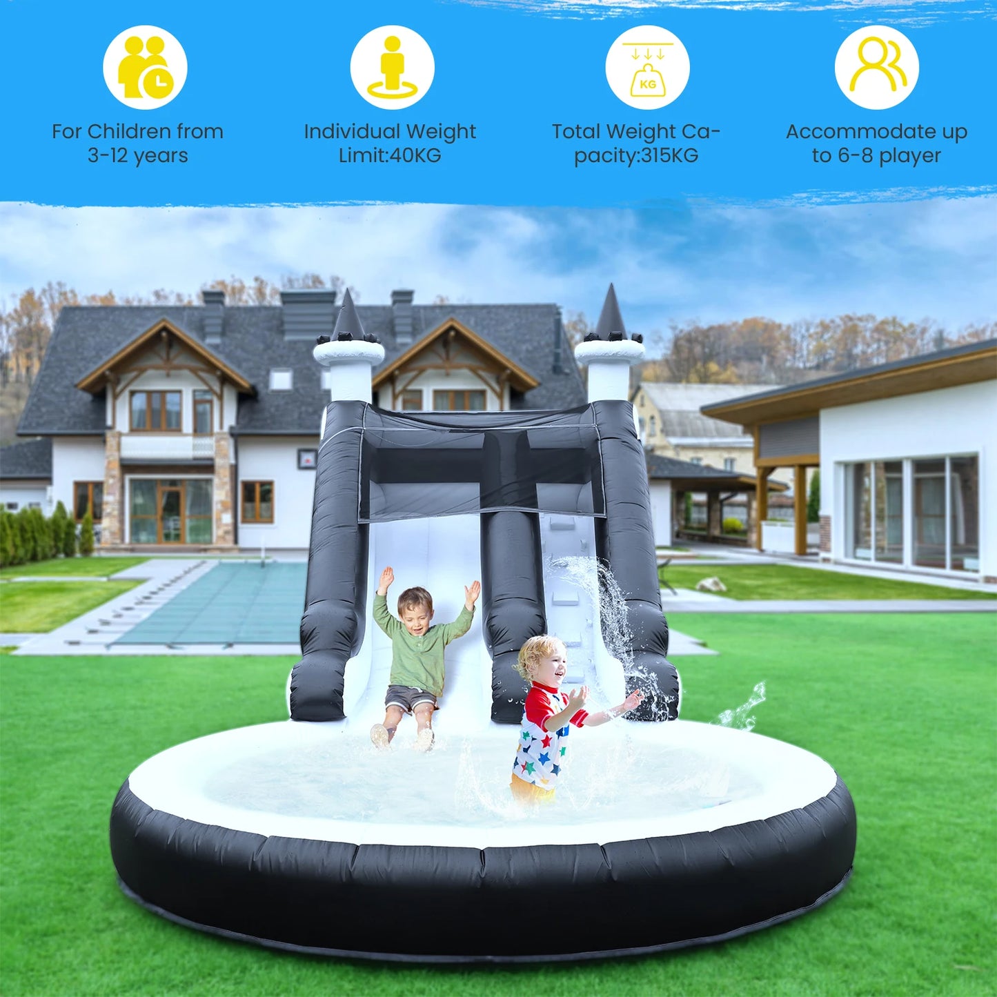 24FT Commercial Full PVC Inflatable Water Slide Park for Big Kids Birthday Party Children's playground, children's toys