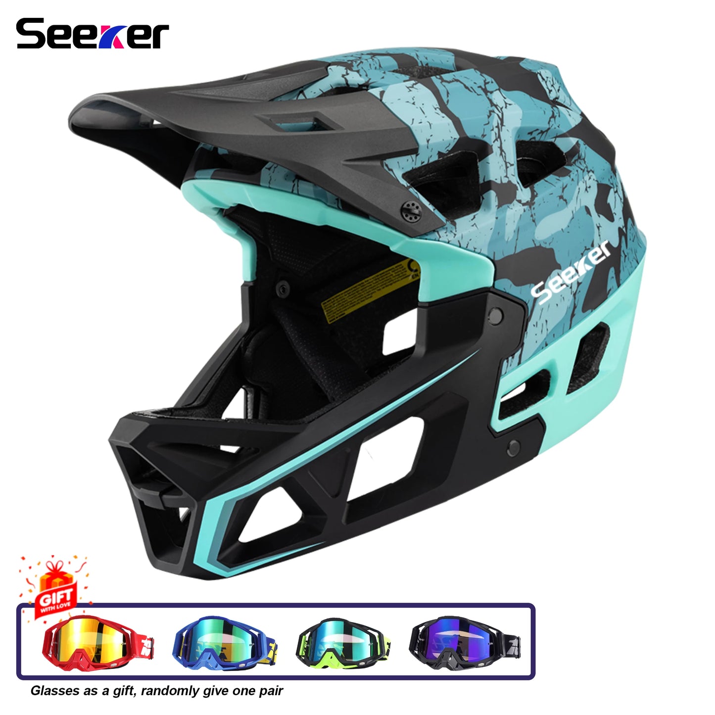 Seeker Mtb Mountain Bike Helmet Lightweight Breathable Speed Downhill Full Helmet Outdoor Adult Men And Women Cycling Helmets