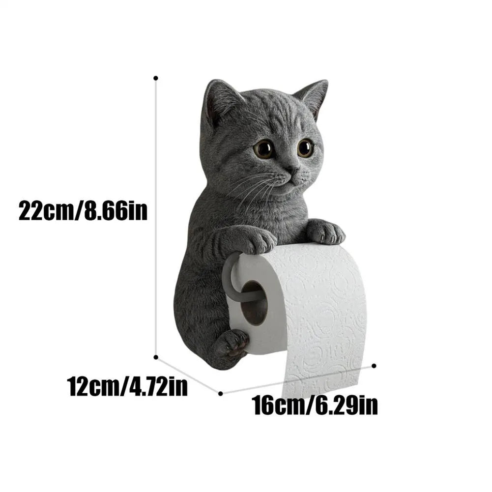 Cute Toilet Paper Holder Wall Mounted Toilet Paper Roll Rack Cat Shape Tissue Dispenser Racks Roll Paper Storage Stand For Home