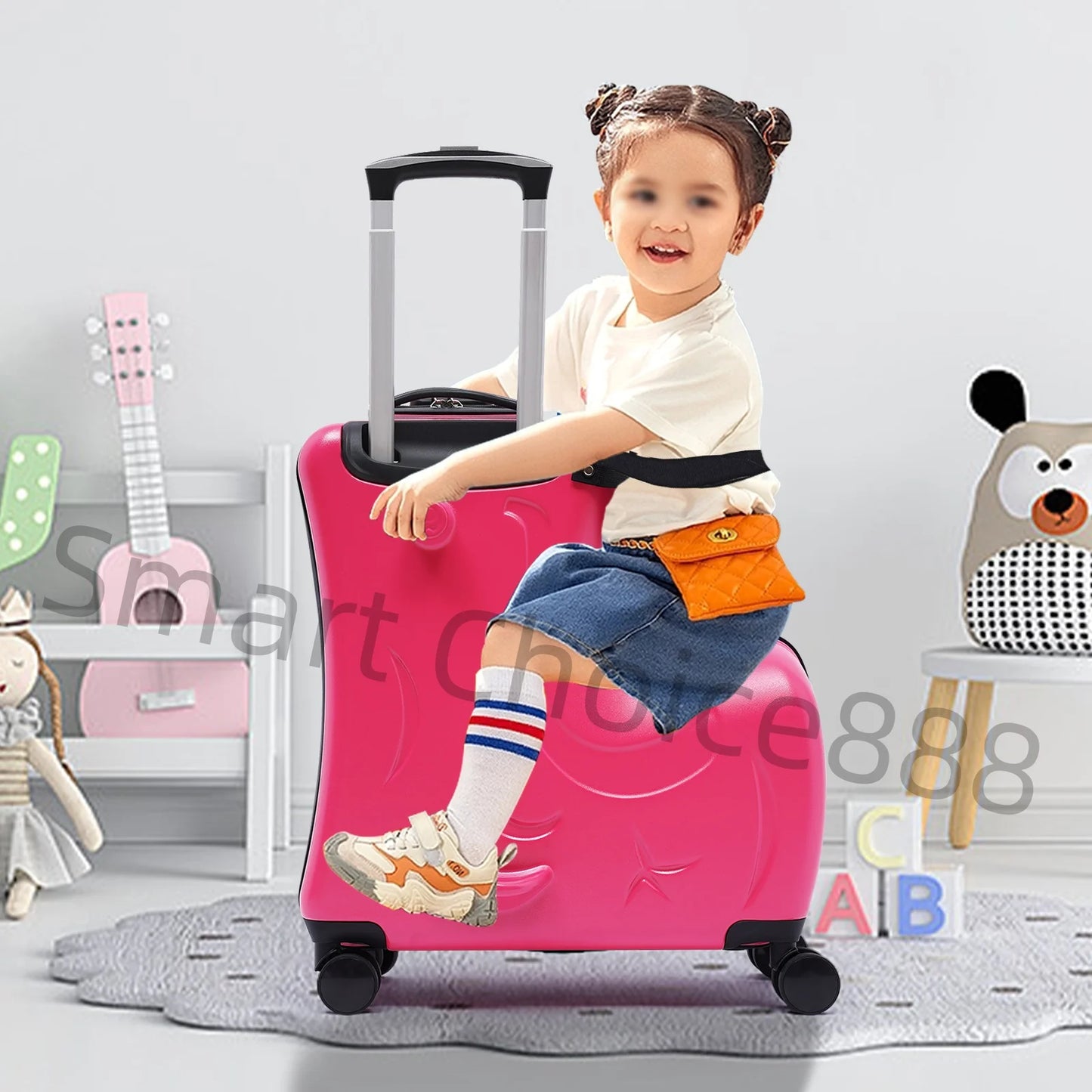 20In Kid's Ride-on Travel Suitcase Trolley Suitcases On Wheels Child Carry On Spinner Rolling Luggage Student Lovely bag