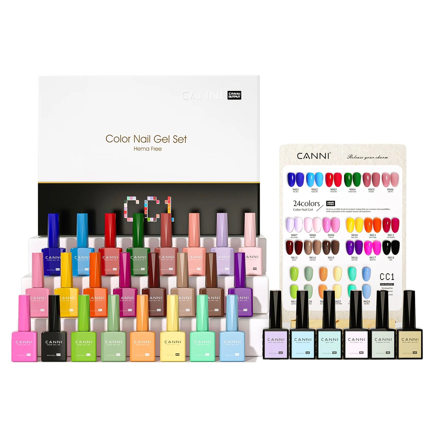 30pcs/set CANNI TPO FREE HEMA FREE Gel Polish VIPKit WholeSet New Learner Nail Maincure Gel Varnish Branded Suitcase