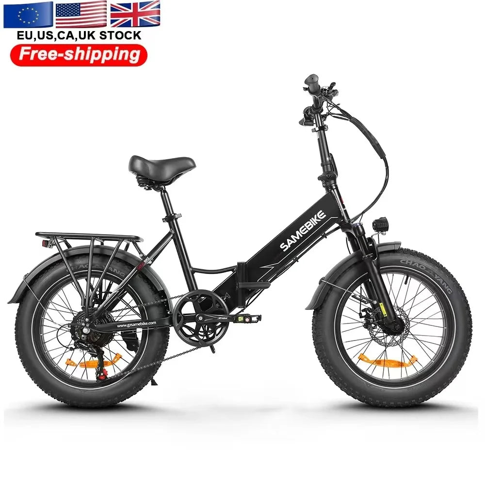 Folding Electric Bicycle 750W Motor 48V13AH Lithium Battery Disc Brake E-bike Adult City Travel 20*4 Inch Fat Tire Electric Bike